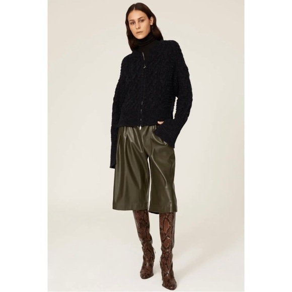 Phillip Lim Women's Black Chunky Knit Zip Up Cardigan Size S - Picture 1 of 9